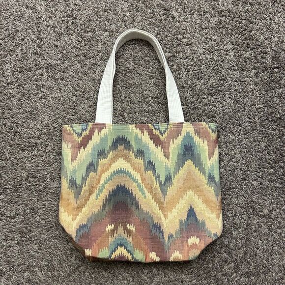 Handmade Tapestry Tote Bag 9.5x6x13 Upcycle Recycle Reusable Shopping Bag - Picture 9 of 9
